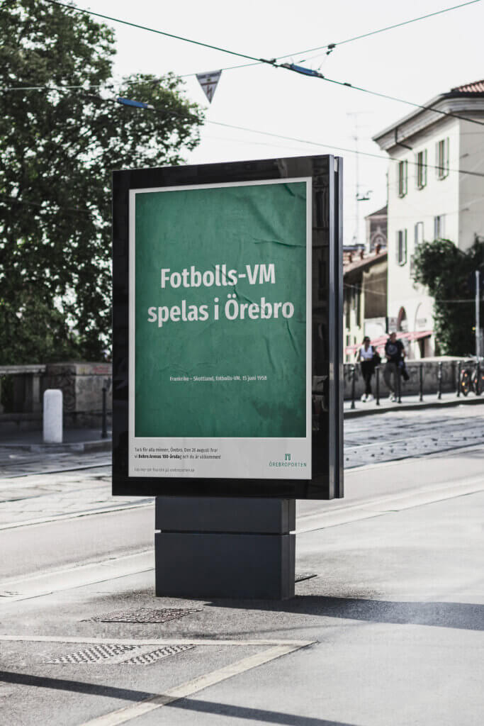 Reklamkampanj OOH för Örebroporten och Behrn Arena 100 år.